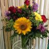 Seasonal arrangement
$85.00 as shown 
Approximately 20 inches tall
Smaller piece available at $75.00